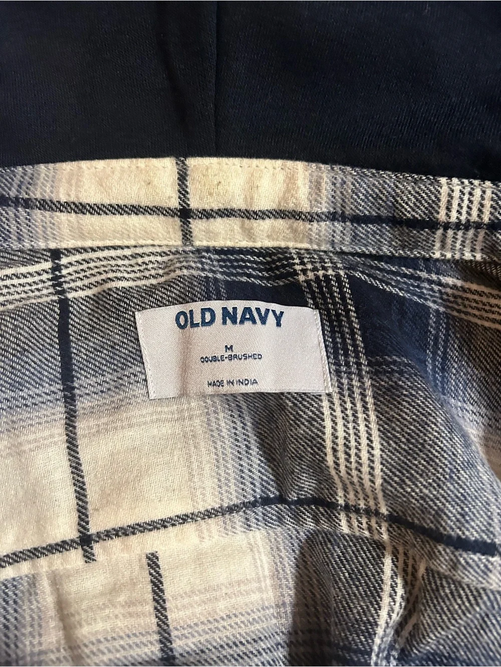 Old Navy Men's Blue & White Plaid Button-Down Shirt